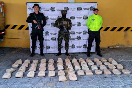 Incautan en Colombia 53,5 kilos de heroína, el mayor cargamento de los últimos dos años
