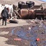 Conductor muere quemado en Antofagasta tras volcar camión con ácido sulfúrico en Ruta 5