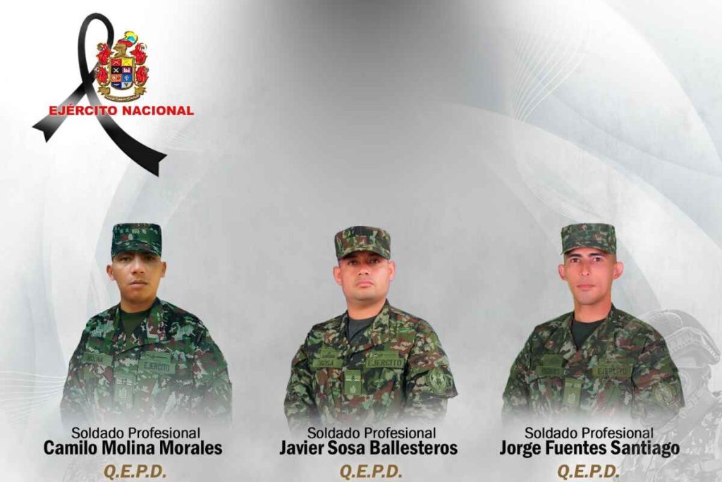 Duelo en las Fuerzas Militares: tres soldados pierden la vida en combate en Argelia, Cauca