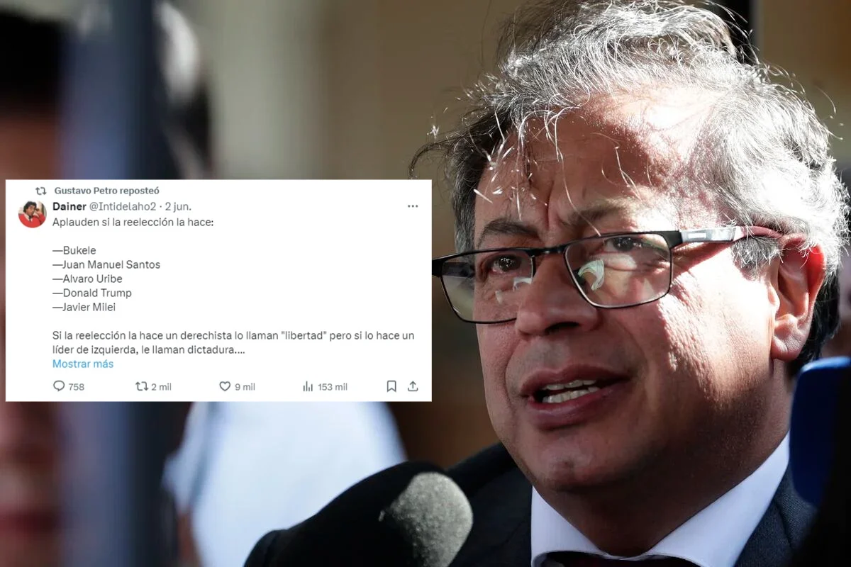 Petro genera polémica por dar retweet a un mensaje sobre reelección
