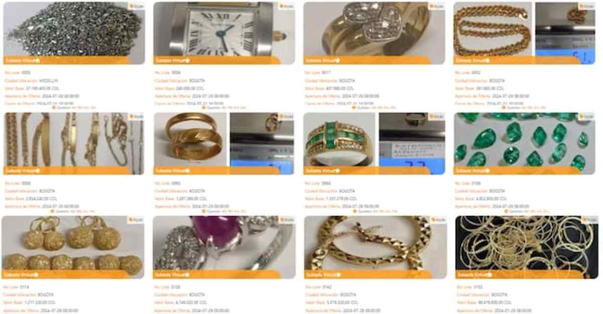 La DIAN subasta joyas y metales preciosos: ¡Una oportunidad única para adquirir piezas exclusivas!
