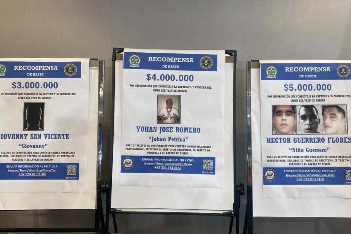 Ofrecen 12 millones de dólares por información que lleve a la captura de capos del Tren de Aragua