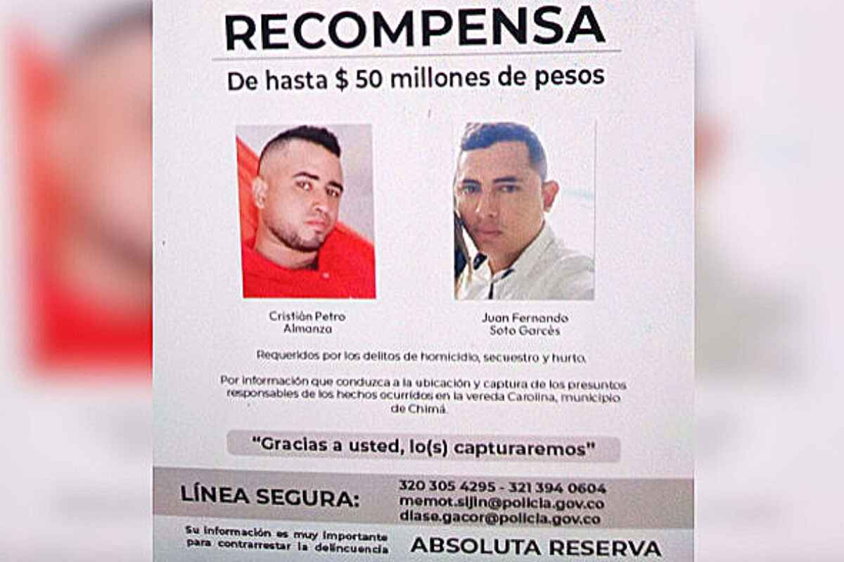 Ofrecen recompensa por los asesinos de Esteban Urueta y sus trabajadores en Chimá