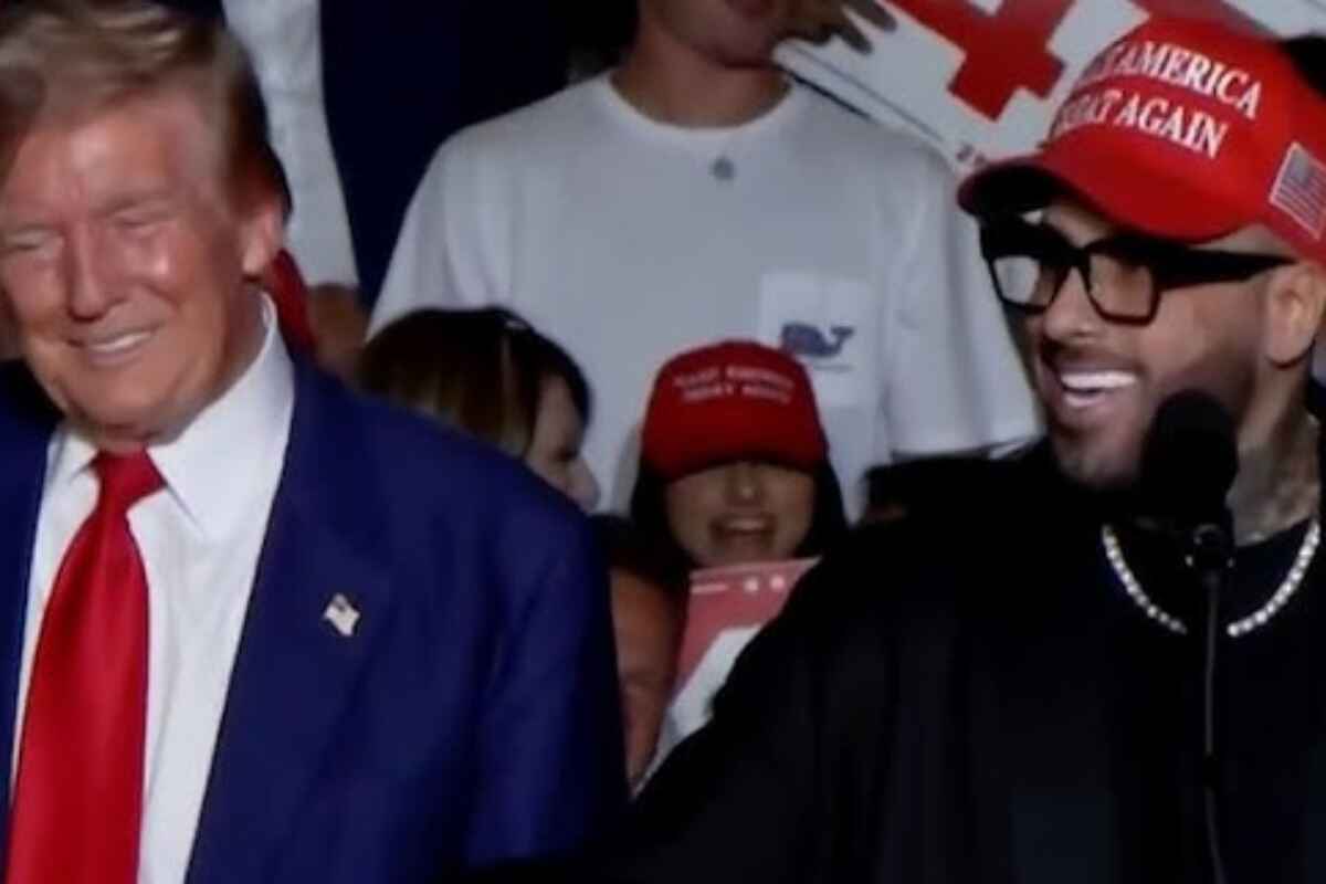 🎬 Viral en redes: Donald Trump confunde a Nicky Jam en mitin de Las Vegas. El reguetonero, entre risas, se suma a la campaña del expresidente. #NickyJam #Trump #CampañaPolítica