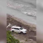 camioneta- Autoridades sancionan a conductor que realizó derrapes en playa de Santa Marta