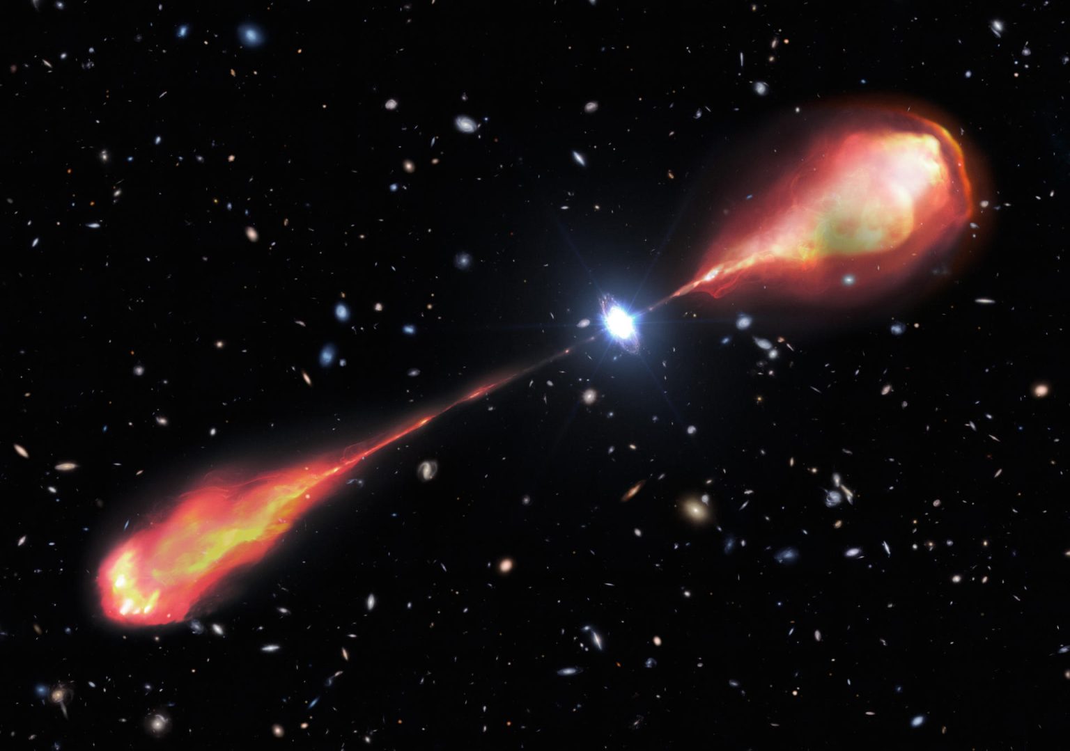 Descubren un chorro de materia que abarca el doble del tamaño de la Vía Láctea