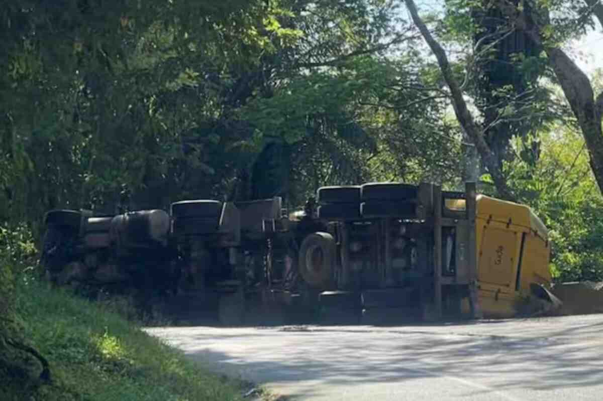 Camión con gas natural se volcó entre La Pintada y Santa Bárbara: EPM controló la fuga